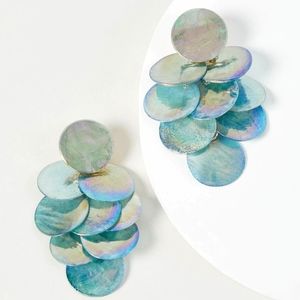 NWT Blue Disc Drop Earrings